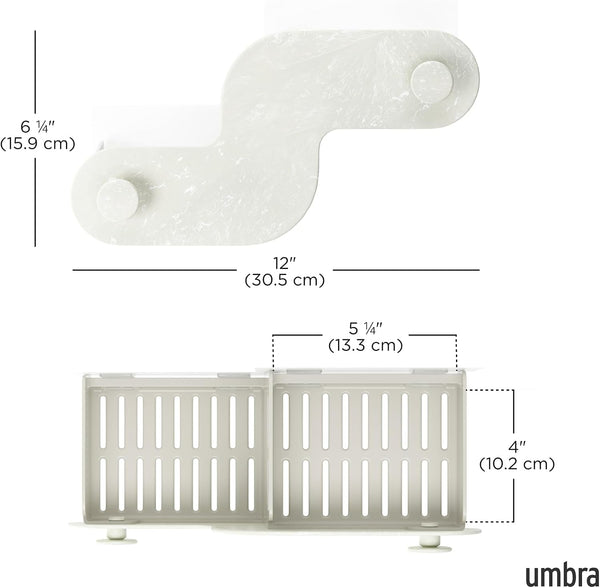 Nami Shower Caddy, Adhesive No Drill Bathroom, Set of 2, Ocean Sand3