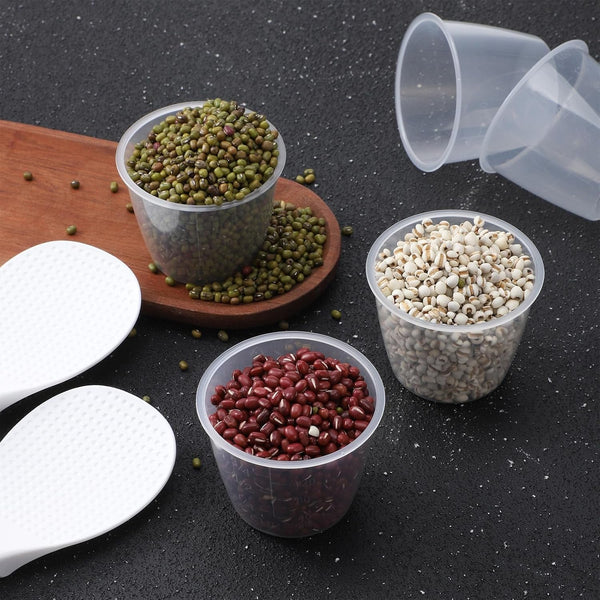 5 Pack Plastic Rice Measuring Cups, 160 Ml Measuring Cup for Rice Cooker, Rice Cup Replacement, Heat Resistant Non Stick, with 2 Pack Rice Paddle Rice, Kitchen Supplies, Dog Cat Food Measuring6