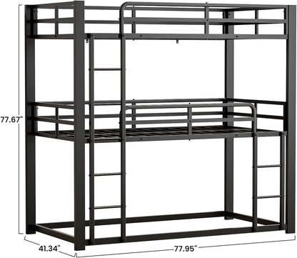 Triple Bunk Bed, Twin over Twin over Twin Heavy Duty Metal2