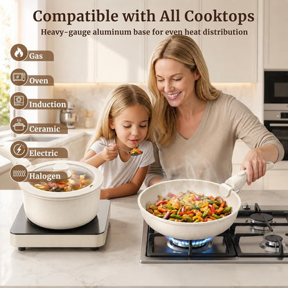 20Pcs Nonstick Pots and Pans Set with Detachable Handles, Oven Safe | Induction Ready Non-Toxic Pots and Pans Set for RV, Campervans, Pfoa/Pfos-Free, Stackable4
