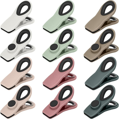 Chip Clips, Magnetic Bag Clips with Air Tight Seal for Food Storage, 12 Pieces, Neutral Color1