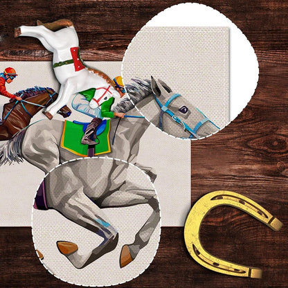 Kentucky Table Runner Horse Racing Derby Party Decoration Rustic Farmhouse Home Dining Room Kitchen Island Decor (13" X 120")4