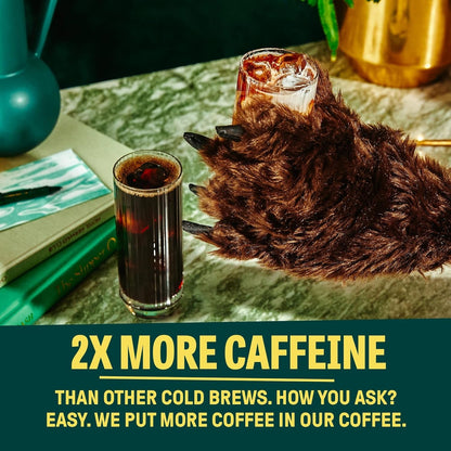 Wandering Bear Straight Black Organic Cold Brew Coffee - 32 Fl Oz, 6 Pack | Extra Strong, Bold, Smooth, Unsweetened, Shelf-Stable, Ready to Drink & Vegan, 100% Organic Iced Cold Brewed Coffee4