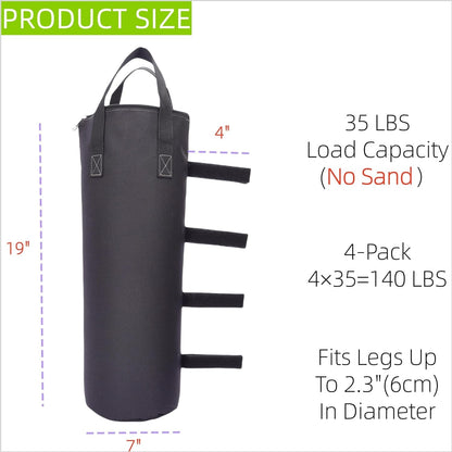 140 LBS Zipper Top Sand Bags for Canopy Legs (Without Sand) Sand Bags for Weight - Sandbags for Gazebo Legs, Pop up Canopy Tent Weights - Canopy Weight Bags, Set of 42