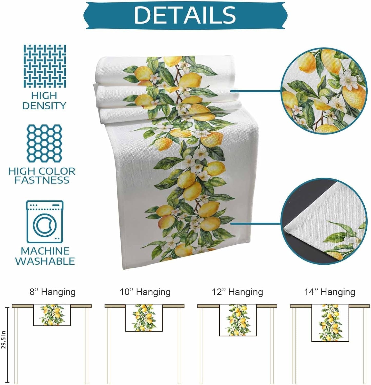 dining-table-runner-dresser-scarf-linen-burlap-fabric-summer-lemon-green-leaves-washable-table-runners-90-inches-long-for-farmhouse-home-kitchen-wedding-party-decor
