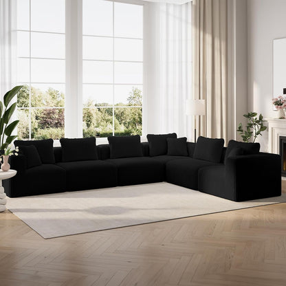 141" Modular Sectional Sofa, L Shape Plush Sectional Couch, Modern Cloud Design with Smarts Coil® Support, Boneless Sectional Couch for Large Living Room Apartment, No Assembly Required1
