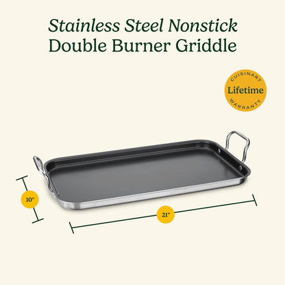 Griddle Skillet, Nonstick Double Burner, 10X18-Inch, MCP45-25NSP16