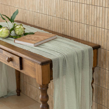 Sage Green Cheesecloth Table Runner 120 Inches Fall Party Home Decorations | for Wedding Baby Shower Bridal Shower Birthday Engagement Party 10FT Sheer Rustic Boho Farmhouse Dining Holiday Decor7