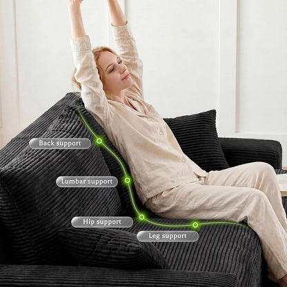 98" L Shaped Boneless Sectional Couches for Living Room, Dark Grey9