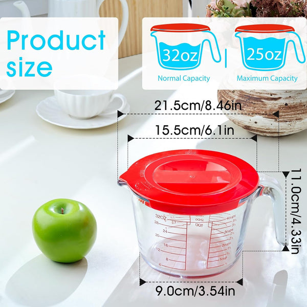 4-Cup High Borosilicate Glass Measuring Cup with Lid for Kitchen2
