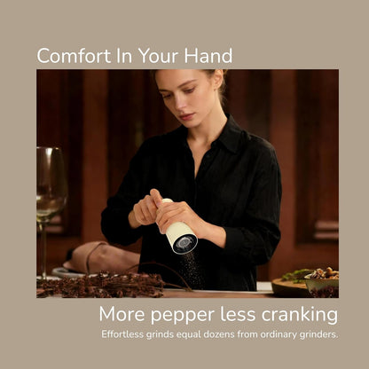 Salt and Pepper Grinder Set Manual, Salt and Pepper Mill with Ceramic/Stainless Steel Core, External Adjustable Coarseness, Refillable, Durable (2 Packs, Greige&Buttercream)3