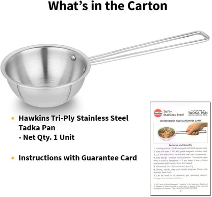 1.5 Cup Tadka Pan, 360 Ml Triply Stainless Steel Pan, Induction Pan, Silver (STP15)8