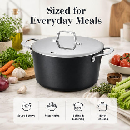Maestro Ceramic Nonstick Cookware Set 2QT Saucepan, 5QT Stockpot & Lid | 5QT Stock Pot & 2QT Saucepan with Lids; Even Heat; Induction & Oven Safe to 400°F8