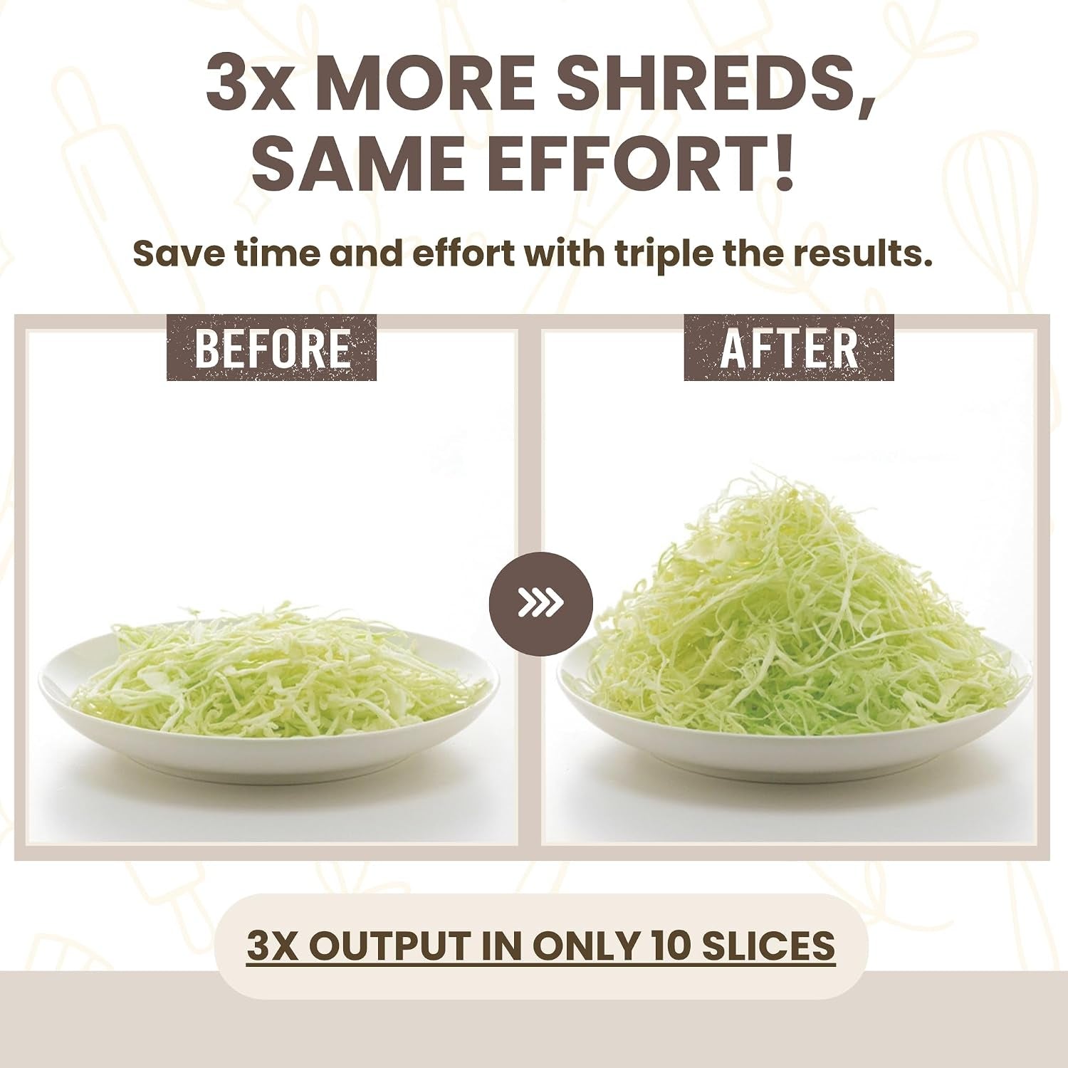 arnest-japanese-cabbage-slicer-mandoline-3-blade-triple-wave-ultra-thin-shredder-for-tonkatsu-style-slaw-stainless-steel-wave-blades-safety-holder-easy-rinse-clean-compact-beige-made-in-japan