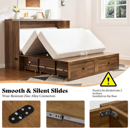 Full Murphy Bed with Storage & Charging Station4