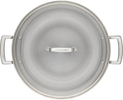 Le Creuset Stainless Steel Classic 3-Ply Wok with Glass Lid, 4.5Qt2