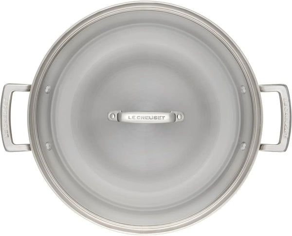 Le Creuset Stainless Steel Classic 3-Ply Wok with Glass Lid, 4.5Qt2