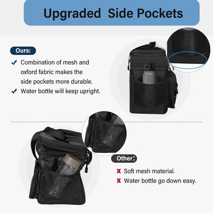Tactical Expandable Lunch Box Men 2 Layer Cooler Bag 20 Cans Black3