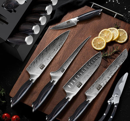16 Pieces Knife Set, Knife Block Set in Powder Steel6
