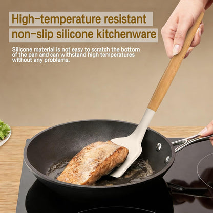 Silicone Utensils Set for Cooking - 12 Piece Set&Bpa Free（Khaki）6