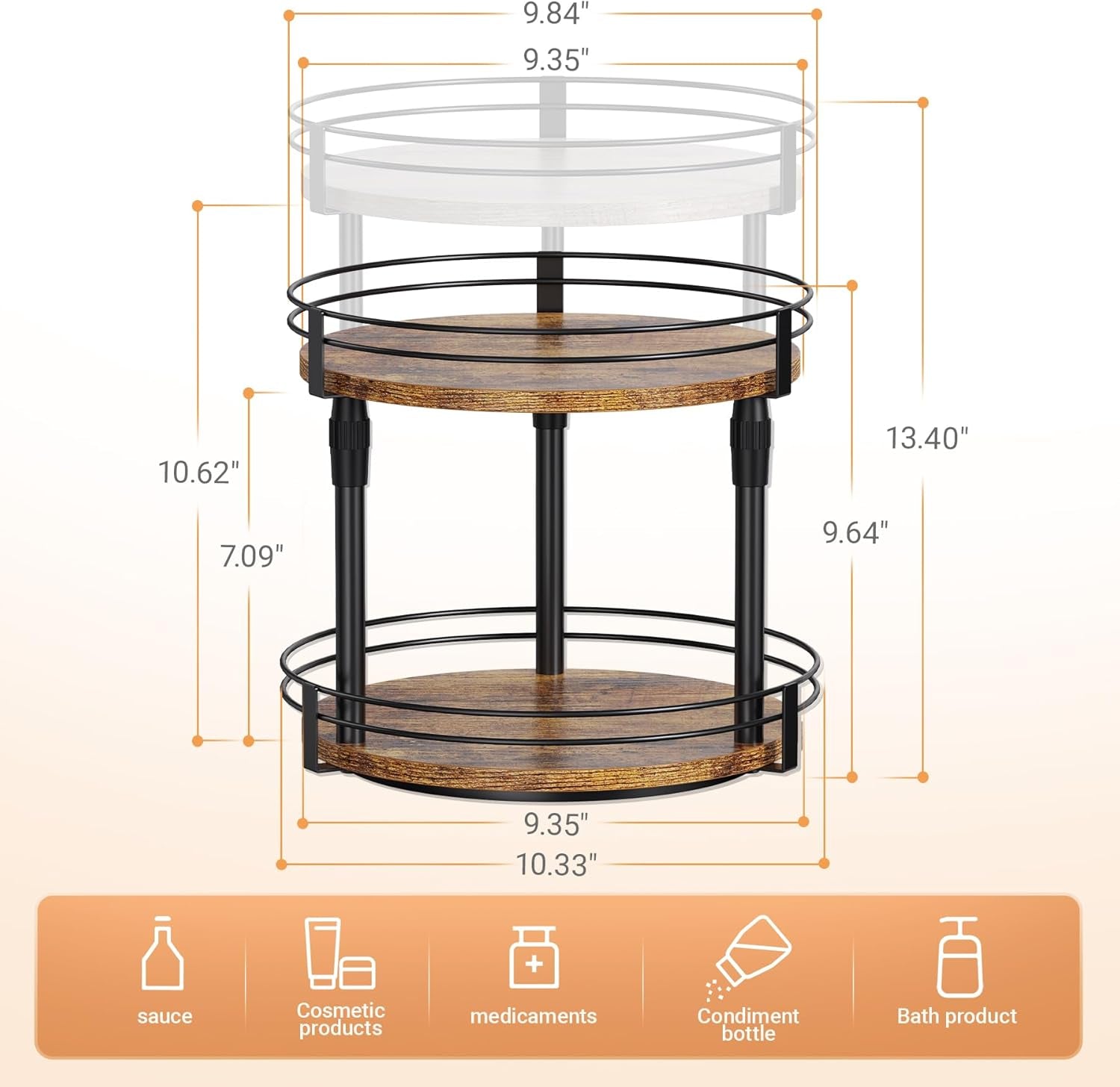 lazy-susan-organizer-spice-rack-rotating-spice-organizer-for-cabinet-pantry-seasoning-holder-spice-shelf-with-adjustable-height-kitchen-counter-shelf-countertop-organizer