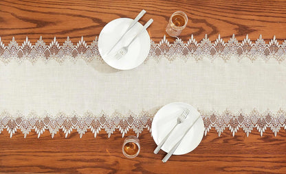 Natural Linen Table Runner 72 Inches Beige Lace Coffee Table Runners6