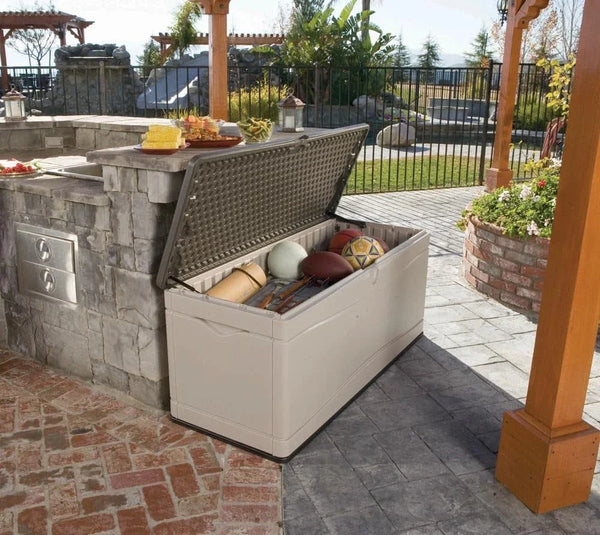 60012 Extra Large Deck Box, 130 Gallon, Desert Sand/Brown5