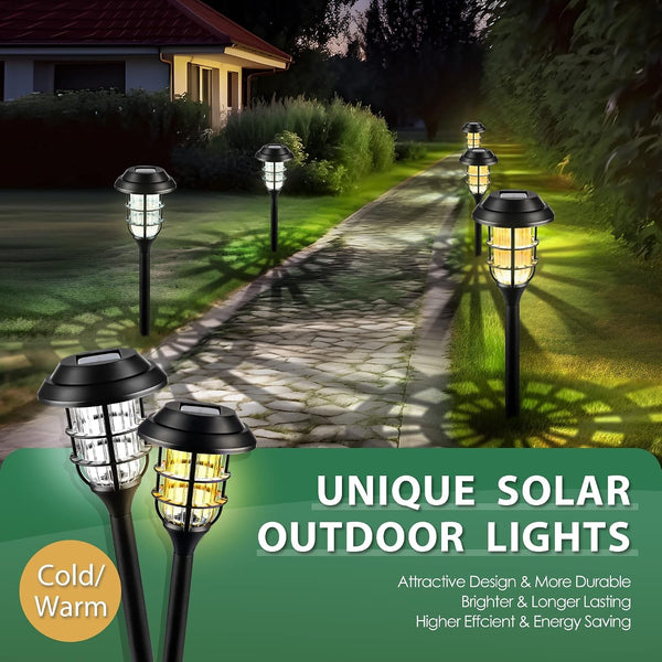 Solar Pathway Lights Waterproof Outdoor Lighting, Cold White 8 Pack6