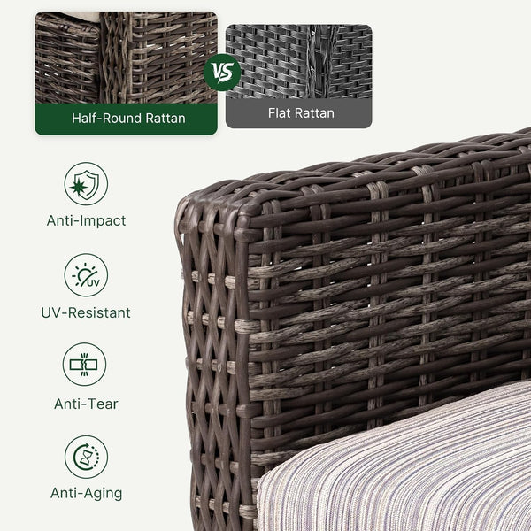All-Weather Outdoor Wicker Patio Furniture Set with Thick Cushions3