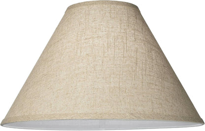 Fine Large Burlap Empire Lamp Shades 6X17X11.5 (Spider) Set of 2 | 6" Top X 17" Bottom X 11.5" High Replacement for Table + Floor Lamps Shade Pre-Assembled Beige Harp + Finial Fitting3