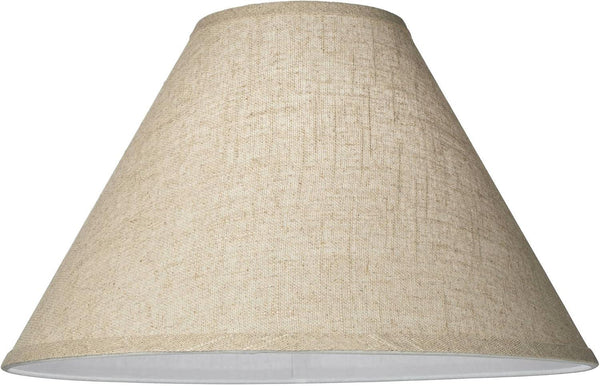Fine Large Burlap Empire Lamp Shades 6X17X11.5 (Spider) Set of 2 | 6" Top X 17" Bottom X 11.5" High Replacement for Table + Floor Lamps Shade Pre-Assembled Beige Harp + Finial Fitting3