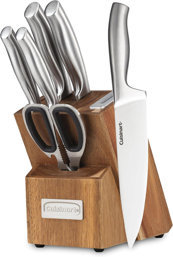 7 Pc Stainless Steel Essentials Cutlery Block Set with Built in Sharpener1