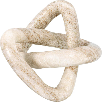 Creative Co-Op Modern Decorative Marble Link Knot, Beige1