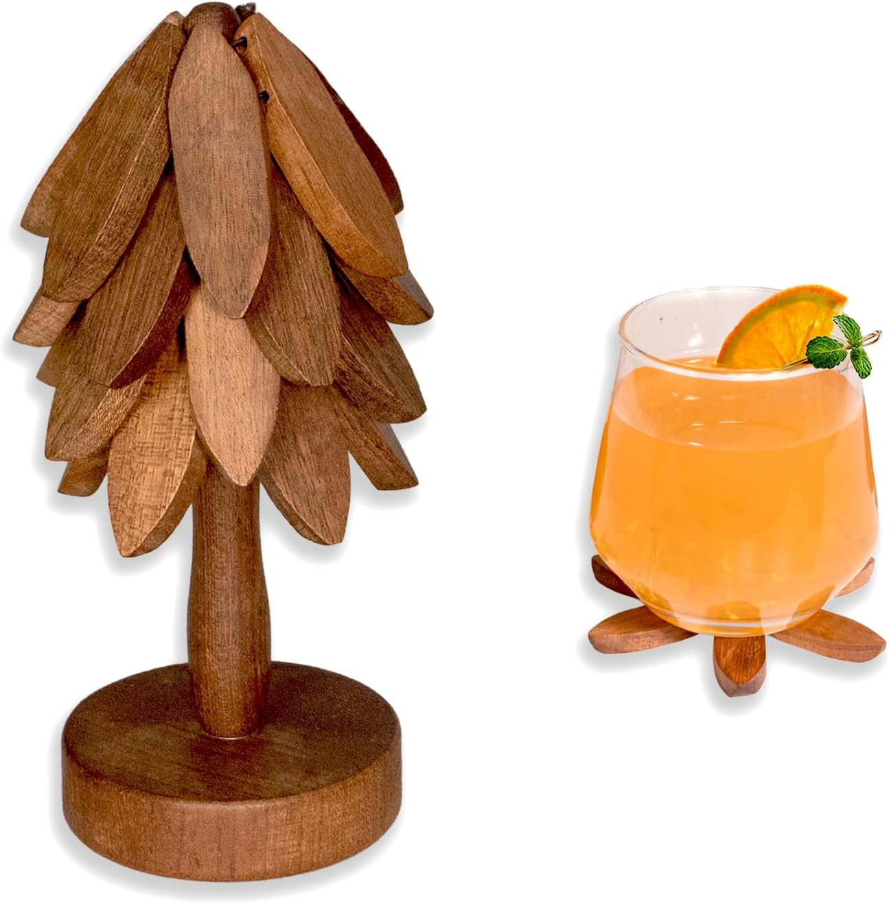 wooden-tree-shaped-coasters-set-for-coffee-table-kitchen