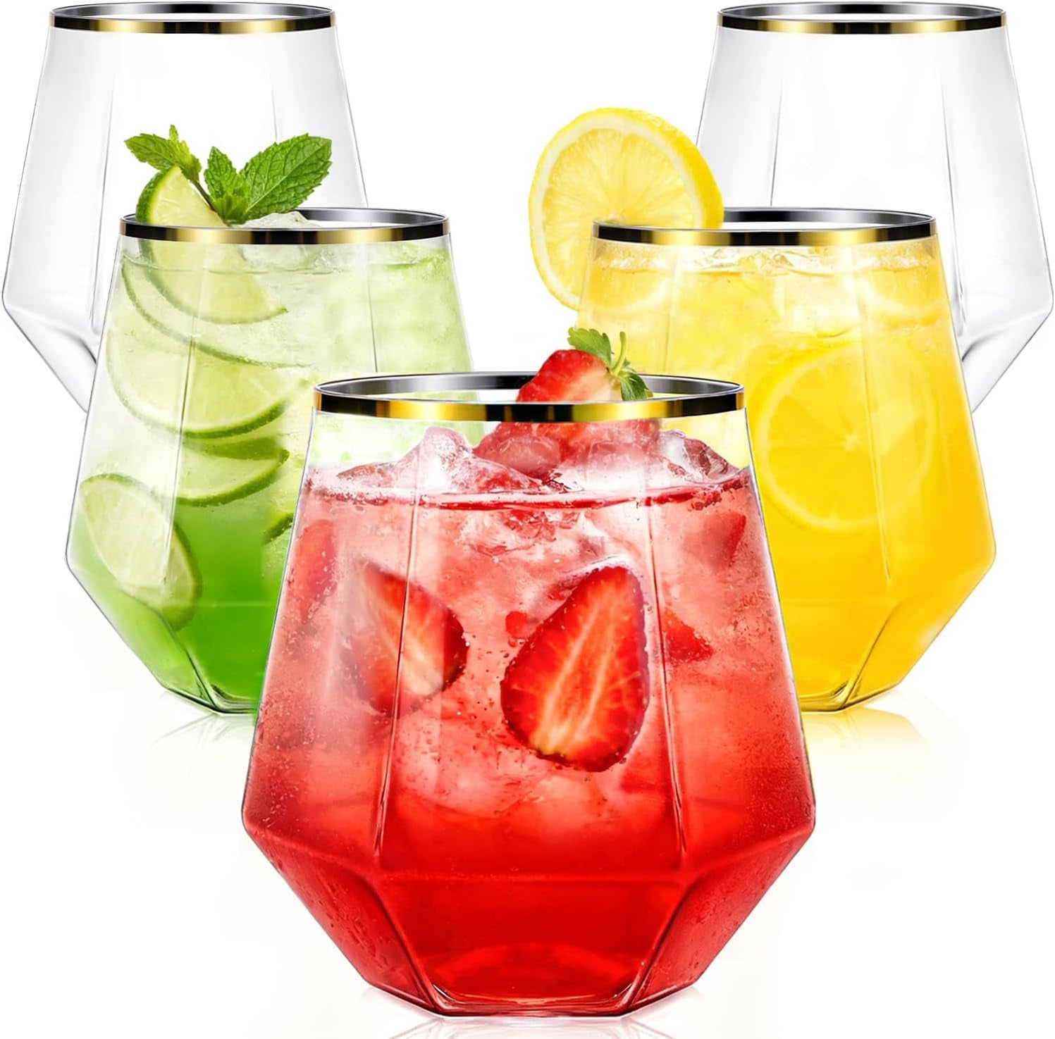 40-pack-plastic-wine-glasses-12-oz-disposable-cocktail-whiskey-glasses-gold-rimmed-diamond-stemless-champagne-margarita-glasses-clear-unbreakable-reusable-plastic-cups-for-party-wedding-birthday