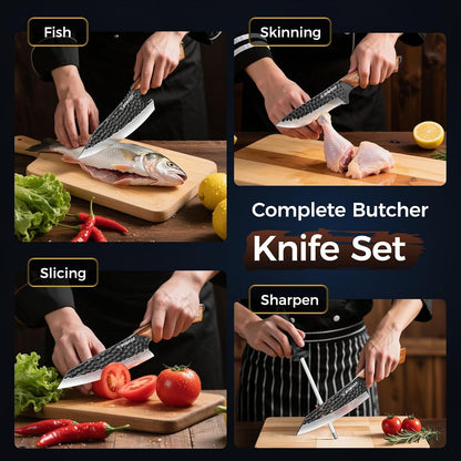 Japanese Chef Knife Set, Hand Forged Butcher Knife Set Gift4