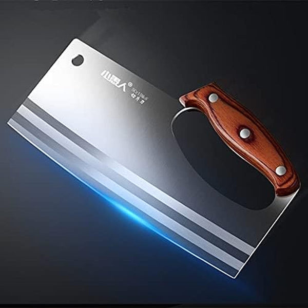 Meat Cleaver Knife, Chinese Style Kitchen Stainless Steel Cutting Meat Knife Special Super Sharp Ladies Slicing Vegetable Fruit Cooked Food Knives (Size : B 220X77 Mm)1