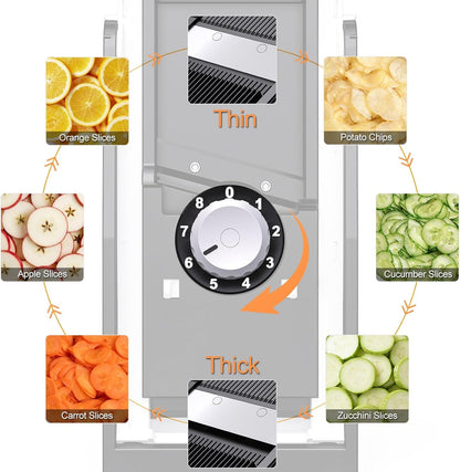 Safe Mandoline Slicer for Kitchen, Food Veggie Slicer, Gray2