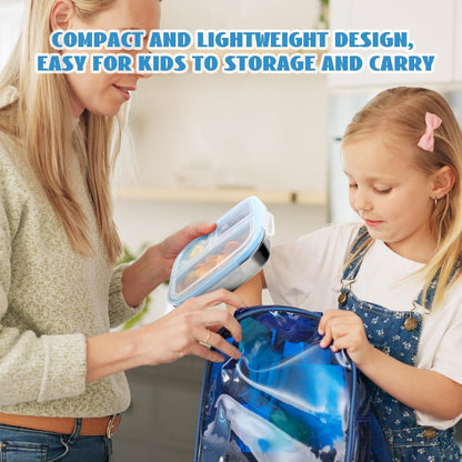 Stainless Steel Snack Containers, 3 Compartments Reusable on and Go Bento Box with Lids for Kids, Lunch Box Pre Meal Storage for Daycare School Outdoor Camping Travel - Blue5