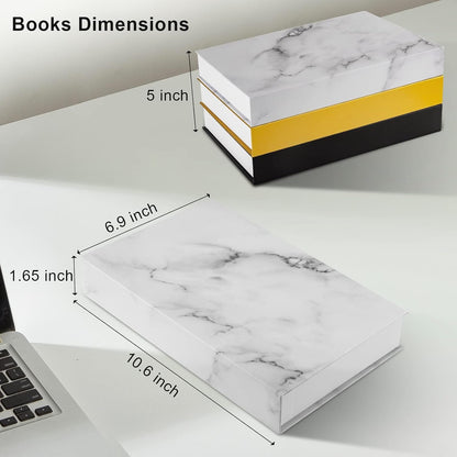 Hardcover Book for Decor Set of 3 Stacked Books for Living Room Coffee Table Decorative Faux Books Decor Storage Book Boxes with Stickers (Z108)6
