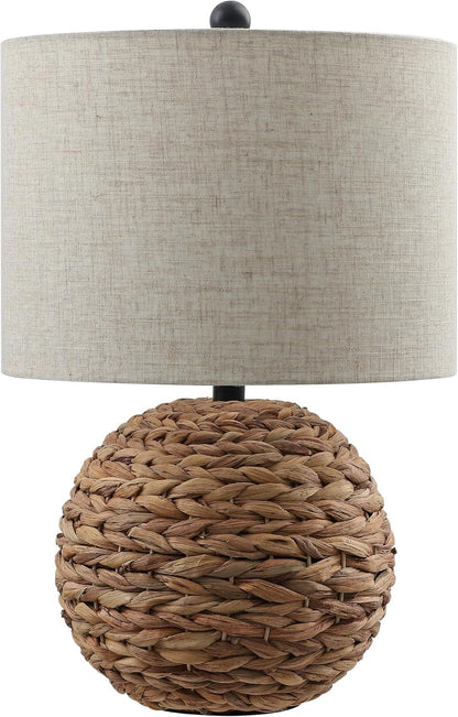 Camilo Coastal Woven Rattan Globe Table Lamp 21.5", Brown9