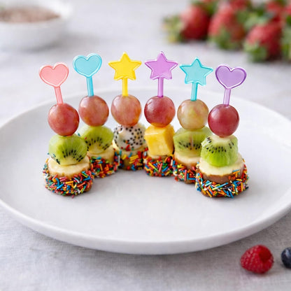 30 Forks for Kids - Fruit Picks, Bento Box Picks, Reusable Mini Toothpick Sticks, Heart Dessert Forks for Children Party and Lunch Box9
