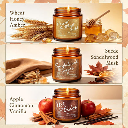 6 Fall Candles Set, Fall Scented Candles for Home Scented, 180 Burning Hour2