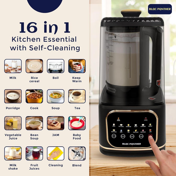 16-In-1 Blender and Nut Milk Maker - 50Oz Auto Timer Jug with 8 High-Speed Blades & Quiet Motor for Soy, Oat, Almond Milk, Smoothies, Milkshakes and Soup - Heat Insulation6