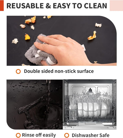Oven Liners for Bottom of Oven - 2 Pack Large Heavy Duty Oven Mats, 17"X 25" Reusable Matt Liner for Electric, Gas, Toaster Ovens & Grills, BPA & PFOA Free, Kitchen Essentials, Black4