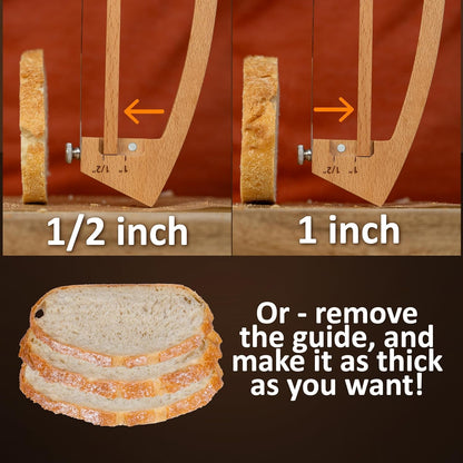 Adjustable Bread Knife for Homemade Bread with 1/2" and 1" Thickness Guides3