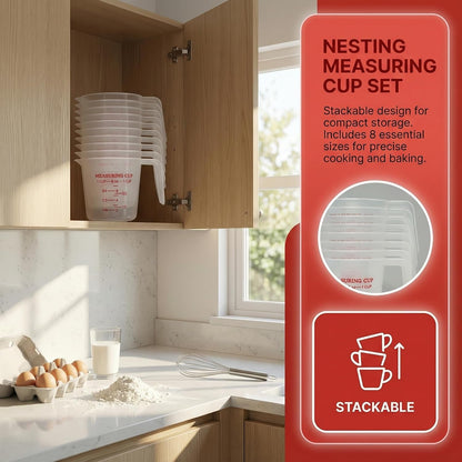 8 Pcs 1 Cup/8 Oz Plastic Measuring Cups with Spout and Handle5