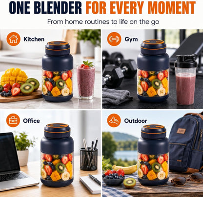 Portable Wireless Juicer Cup 45OZ Rechargeable Cordless Blender | 38 Blade Cutting System USB Charging Double Lid Design Smoothies Protein Shakes Fruits Vegetables Travel Use9