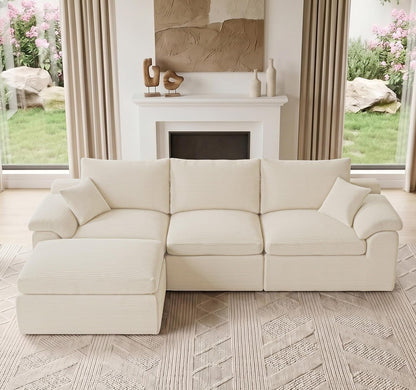 Cloud Sectional Couch, Boneless Couches for Living Room, Beige2