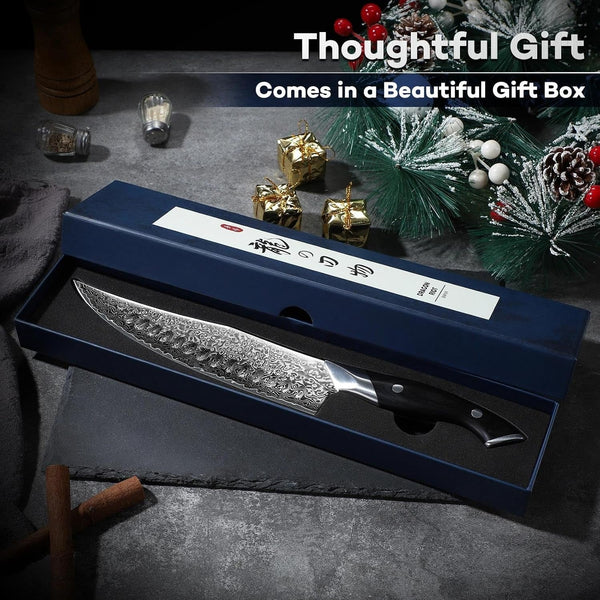 Damascus Chef Knife, VG10 Steel, Kitchen Knife | VG10 Steel Core, Ergonomic Handle, for Slicing, Chopping and Everyday Food Prep6